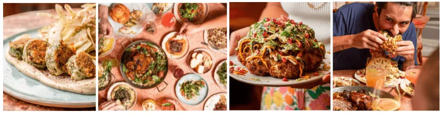 Assiettes à partager et convives des restaurants Dalia