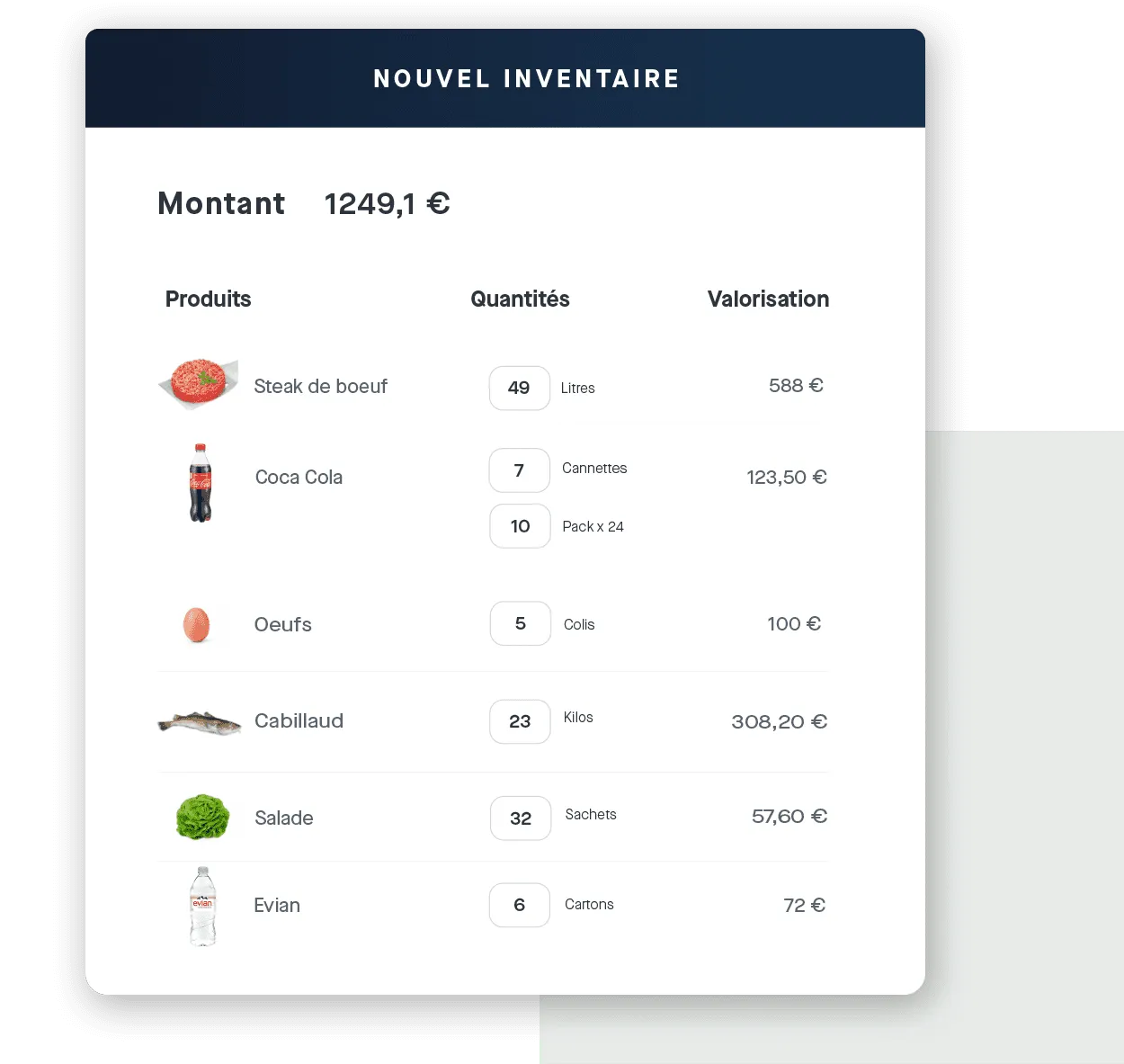 Entering an inventory count with stock valuation in Yokitup