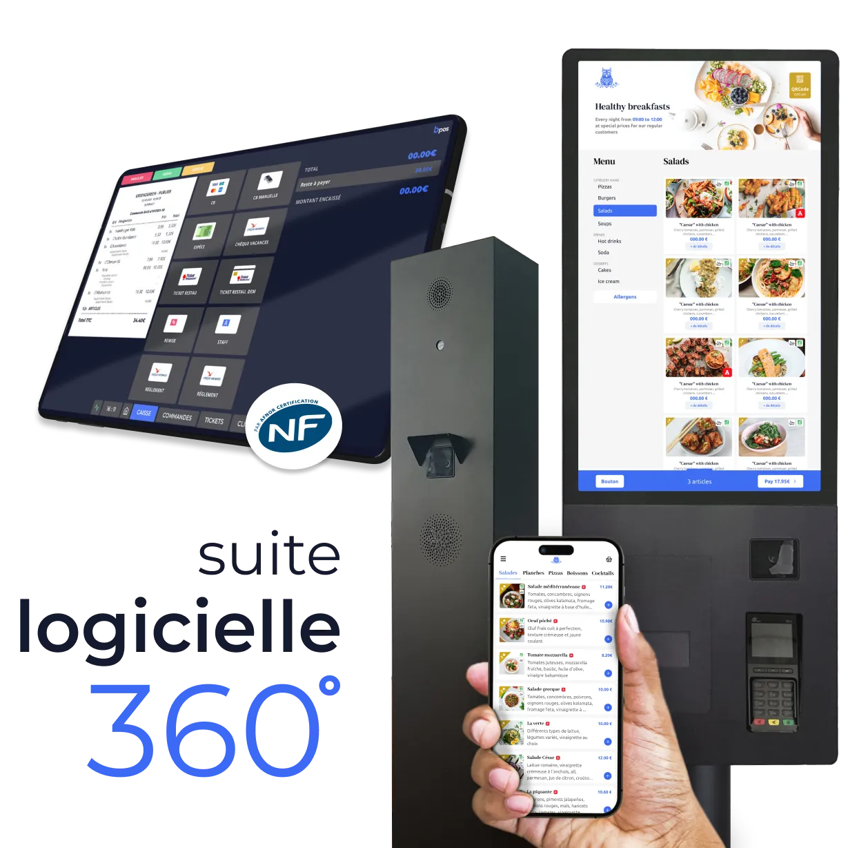 Suite logicielle Bill : caisse, borne de commande et application mobile
