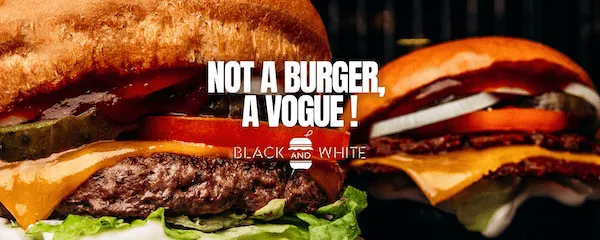 Restaurant Black and White Burger