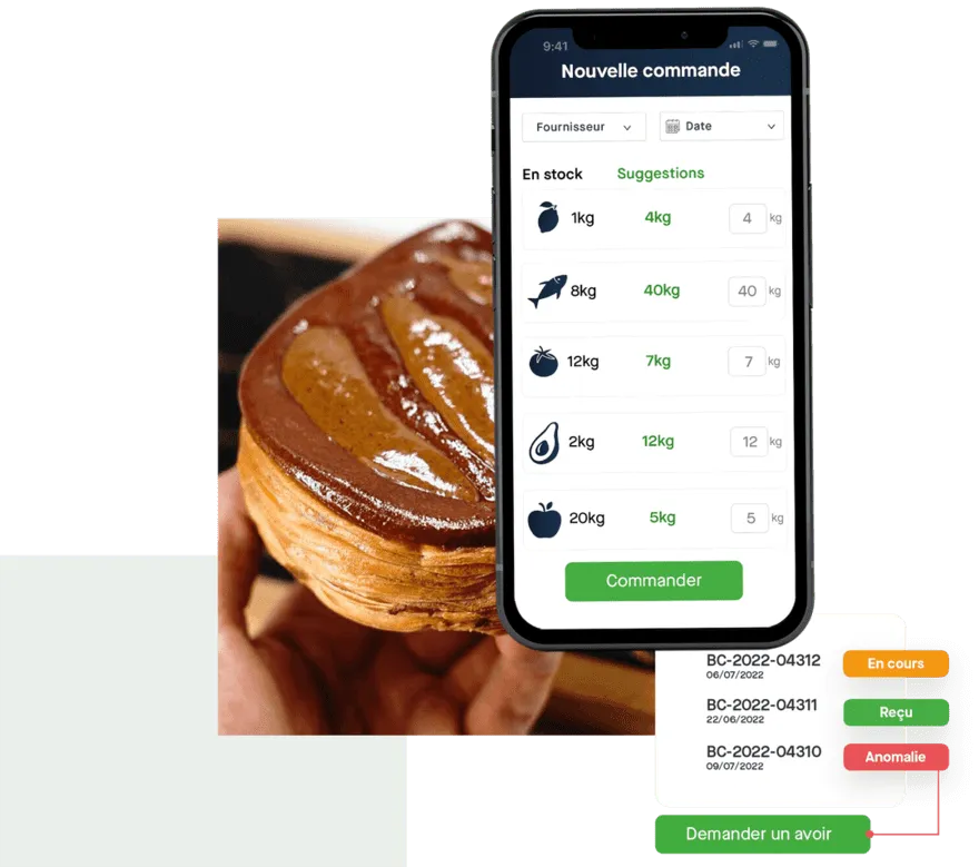 Supplier order on a smartphone and purchase order tracking in Yokitup
