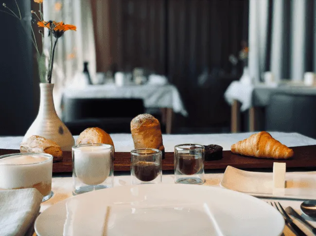 Petit-déjeuner servi dans le restaurant d'un hôtel
