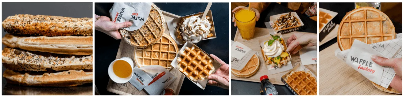 Gaufres salées et sucrées servies dans les restaurants Waffle Factory