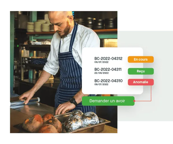 Purchase order tracking and credit note request when a delivery has an issue